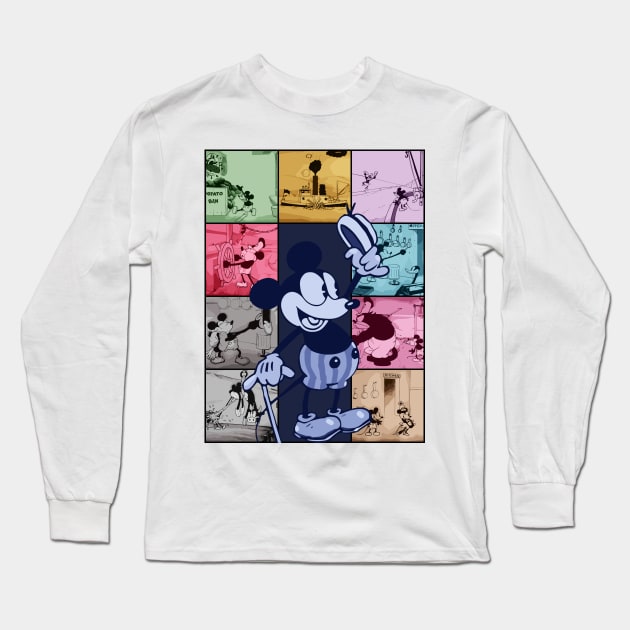 Steamboat Willie The Public Domain Eras Tour - 8 Long Sleeve T-Shirt by Megadorim